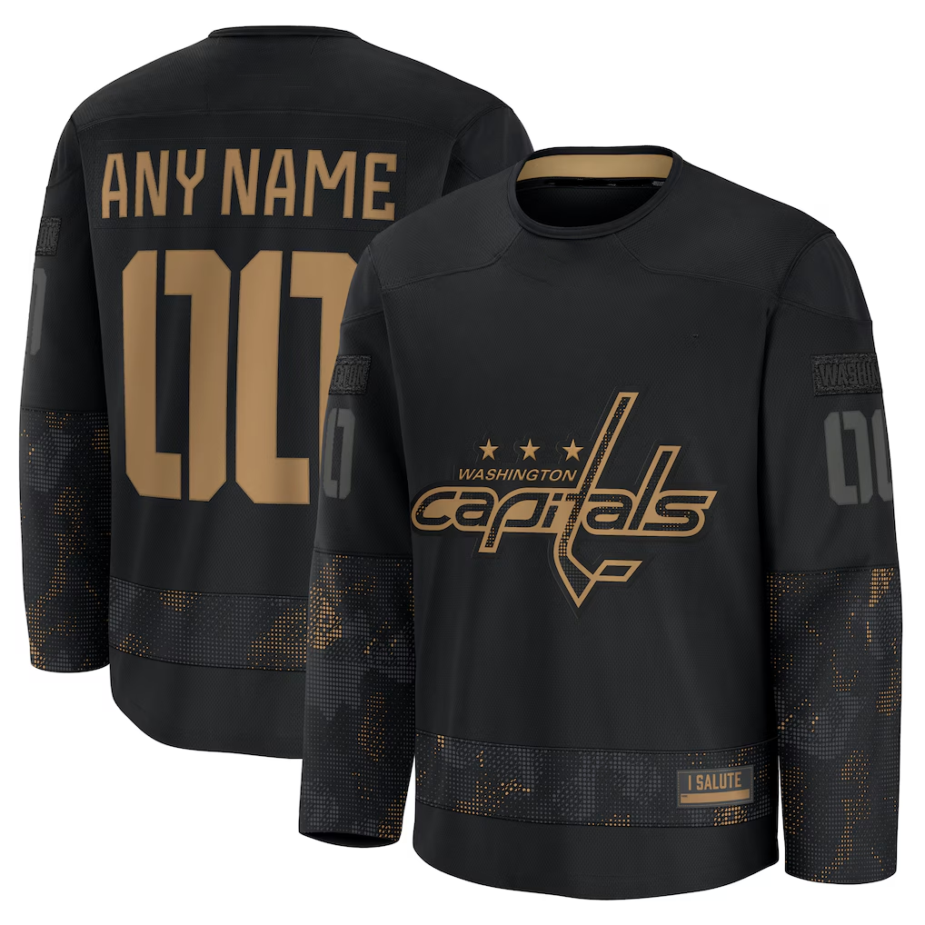 Ndoa Custom W.Capitals Black 2024 Military Appreciation Practice Jerseys