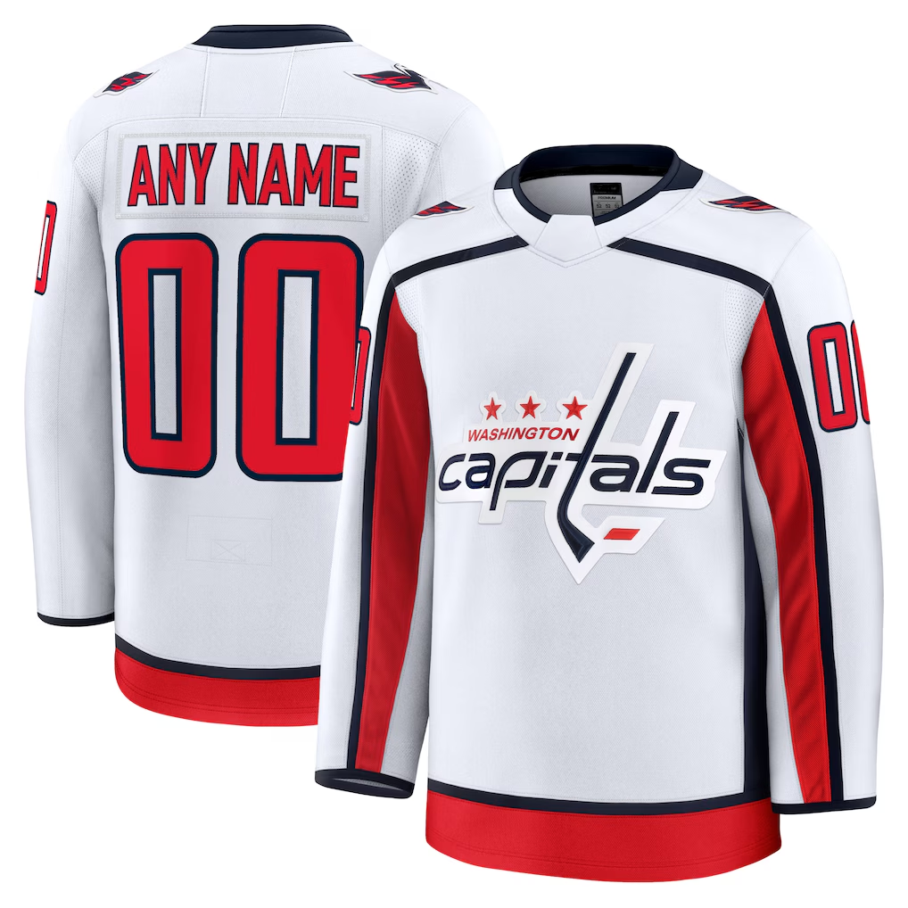 Ndoa Custom W.Capitals White Away Premium Jerseys