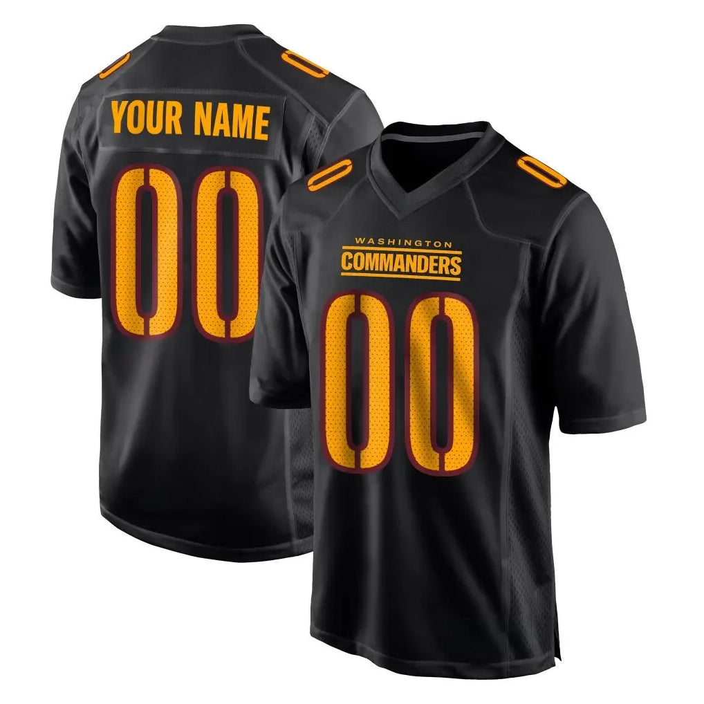 Ndoa Custom W.Commanders Black Carbon Fashion Home Game Any Name & Numbers Stitched Jerseys