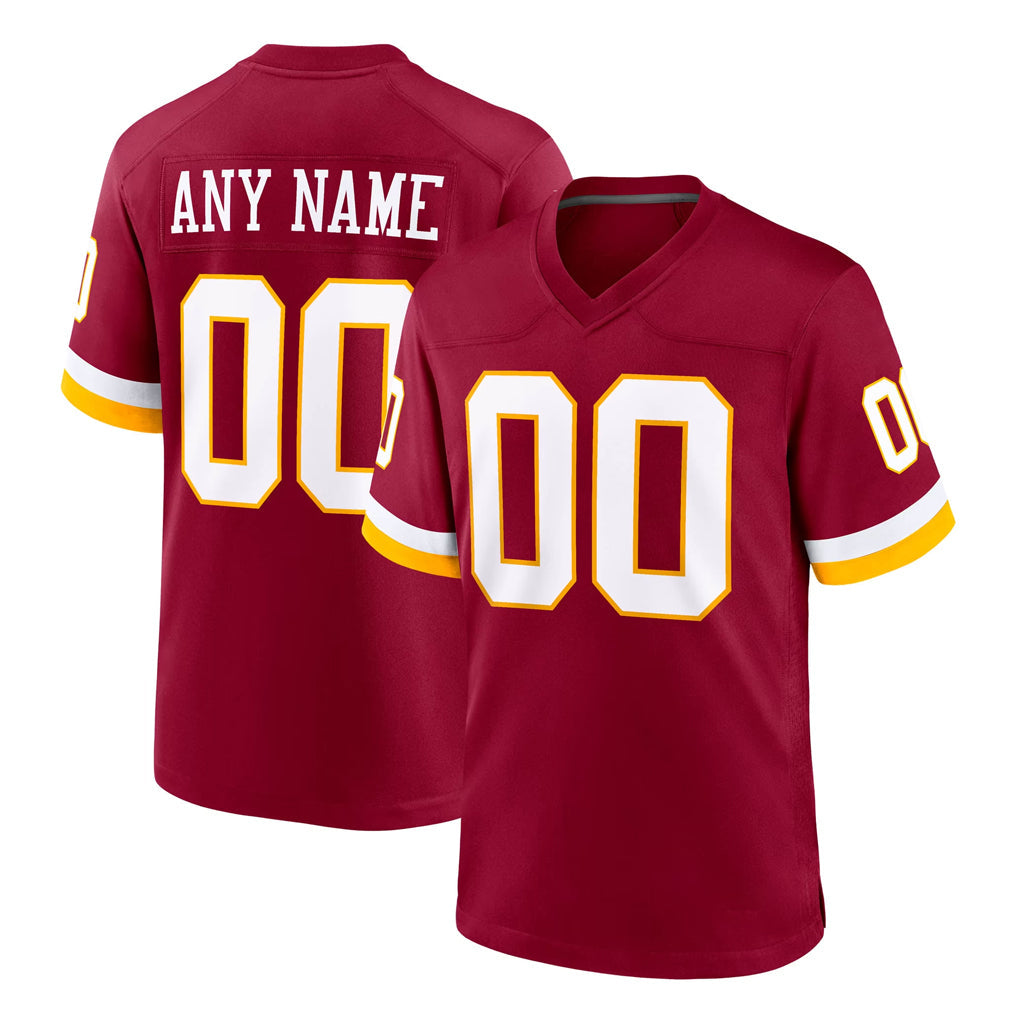 Ndoa Custom W.Commanders Burgundy Game Home Any Name & Numbers Stitched Jerseys