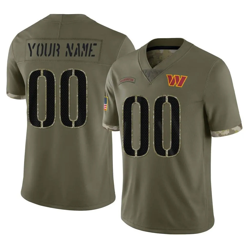 Ndoa Custom W.Commanders Olive Salute To Service Limited Home Game Any Name & Numbers Stitched Jerseys