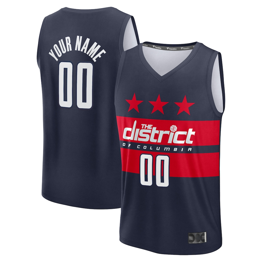 Ndoa Custom W.Wizards Navy Fast Break Jerseys - Statement Edition