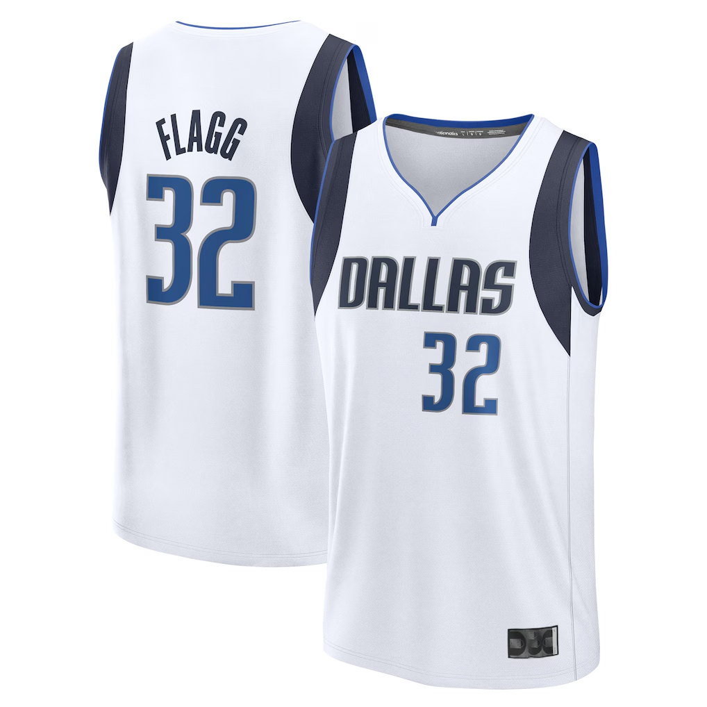 Ndoa D.Mavericks #32 Cooper Flagg White 2025 Draft First Round Pick Fast Break Replica Jerseys - Association Edition