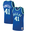 Ndoa D.Mavericks #41 Dirk Nowitzki Mitchell & Ness Blue 199899 Hardwood Classics Swingman Jerseys