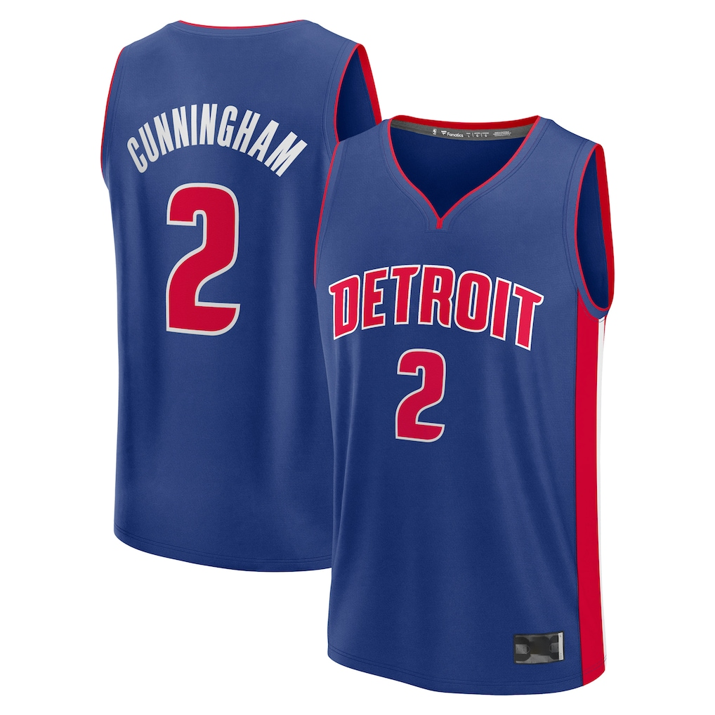 Ndoa D.Pistons #2 Cade Cunningham  Blue Fast Break Replica Player Jerseys - Icon Edition