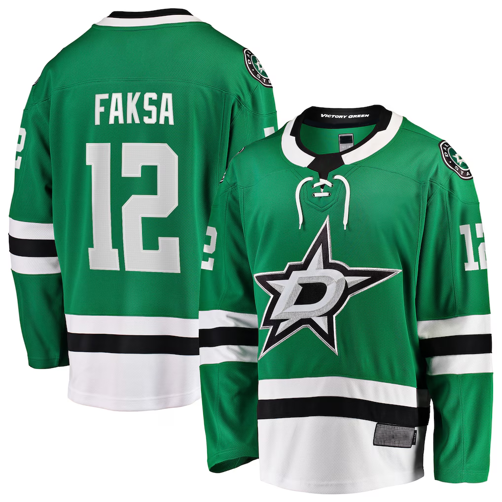 Ndoa D.Stars #12 Radek Faksa Kelly Green Home Breakaway Jerseys