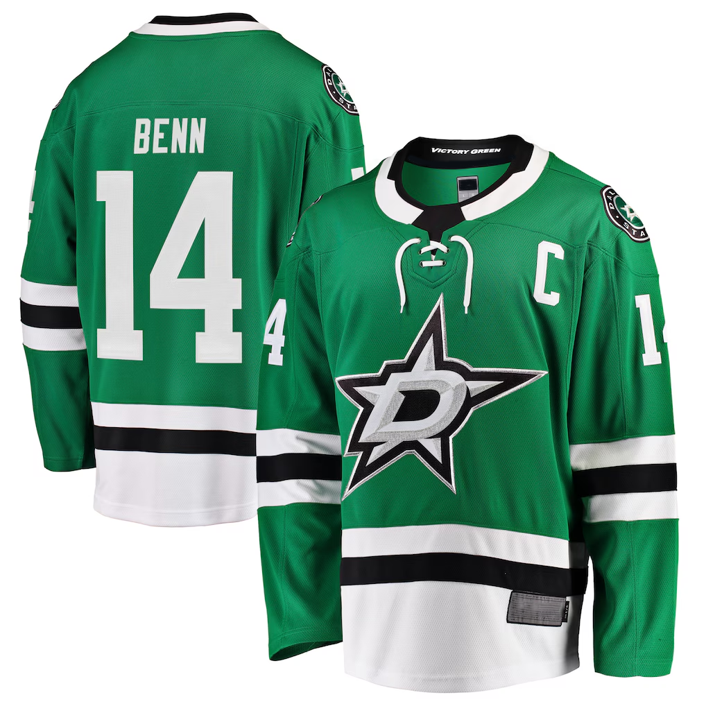 Ndoa D.Stars #14 Jamie Benn Green Breakaway Player Jerseys