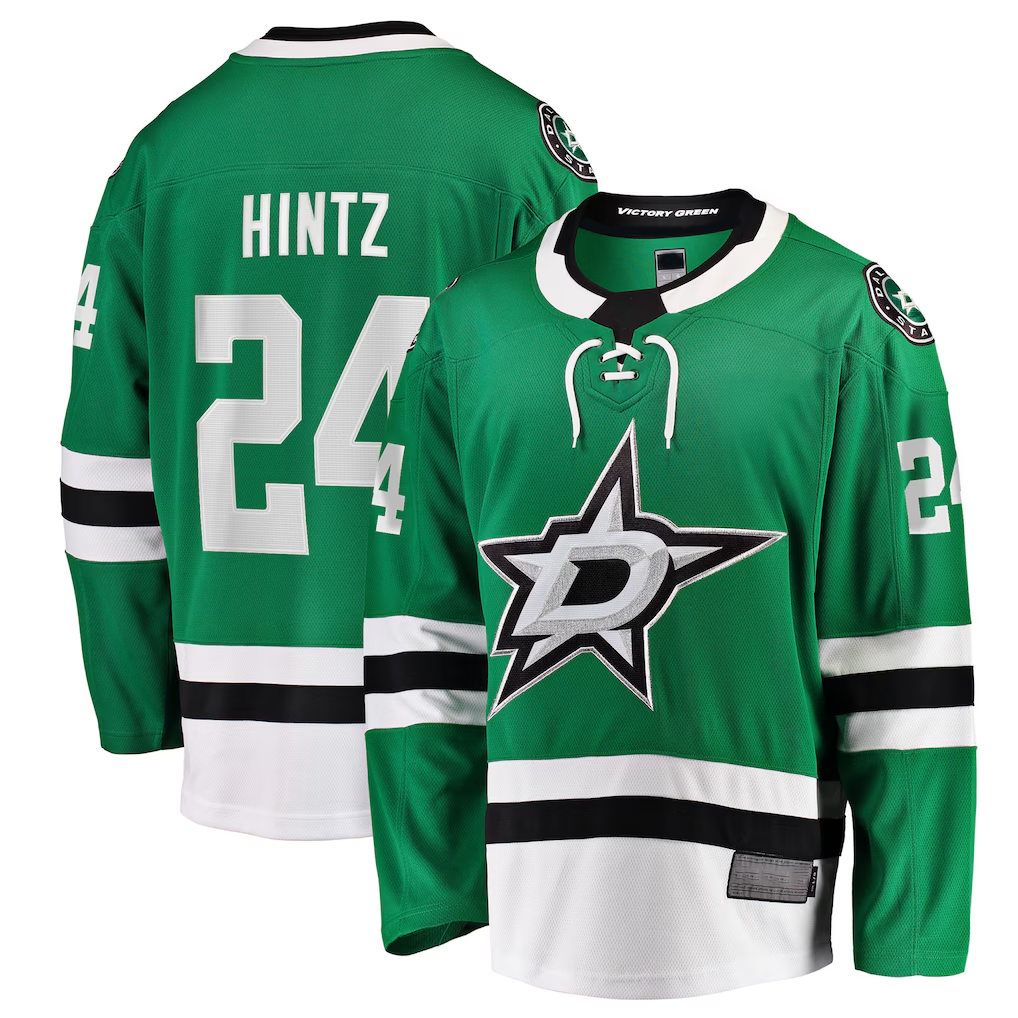 Ndoa D.Stars #24 Roope Hintz Kelly Green Home Breakaway Player Jerseys