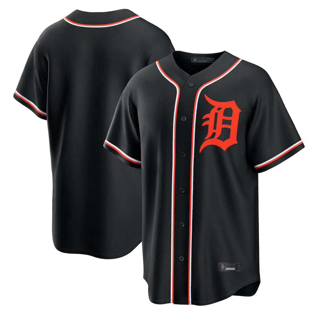 Ndoa D.Tigers Black Fashion Out Home Game Blank Player Stitched Jerseys