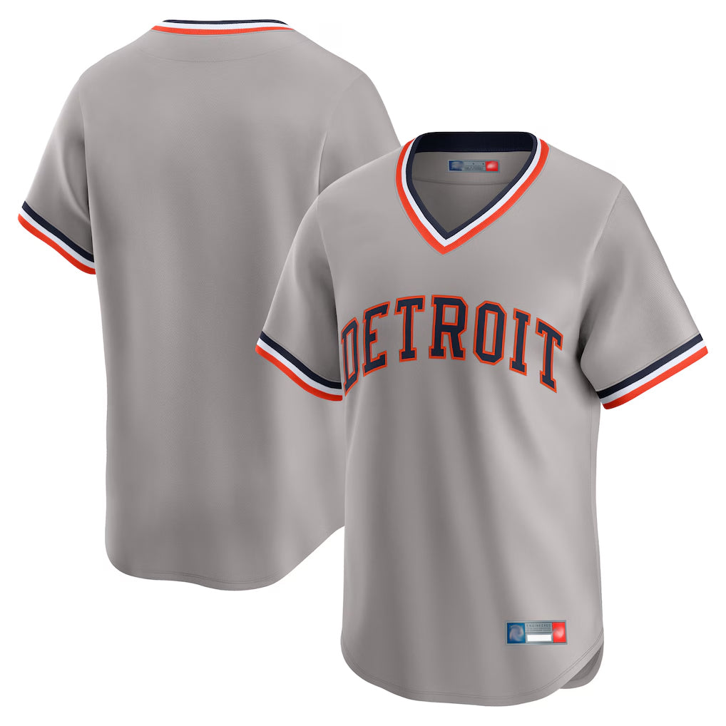 Ndoa D.Tigers Gray Cooperstown T-shirt Home Game Blank Player Stitched Jerseys