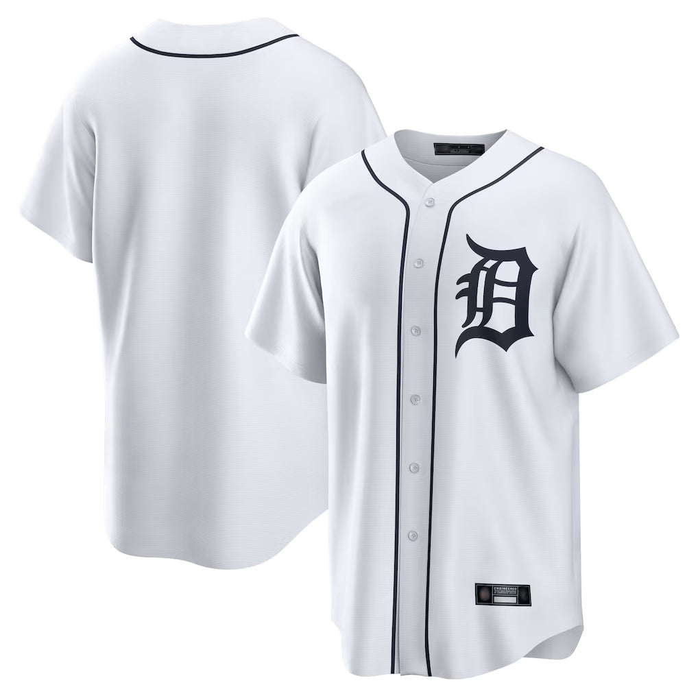 Ndoa D.Tigers White Home Game Blank Player Stitched Jerseys