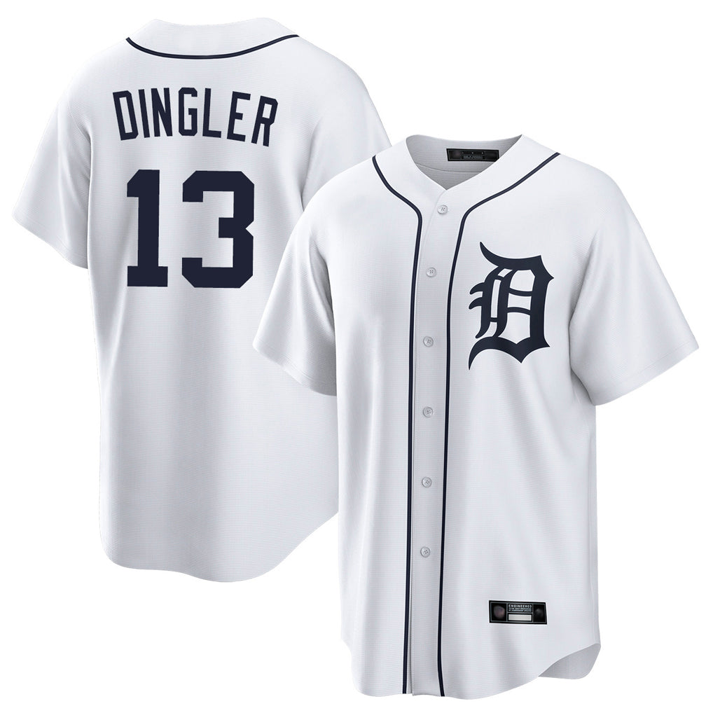 Ndoa D.Tigers #13 Dillon Dingler Player White Home Game Stitched Jerseys