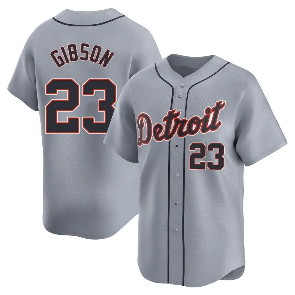 Ndoa D.Tigers #23 Kirk Gibson Player Gray Home Limited Stitched Jerseys