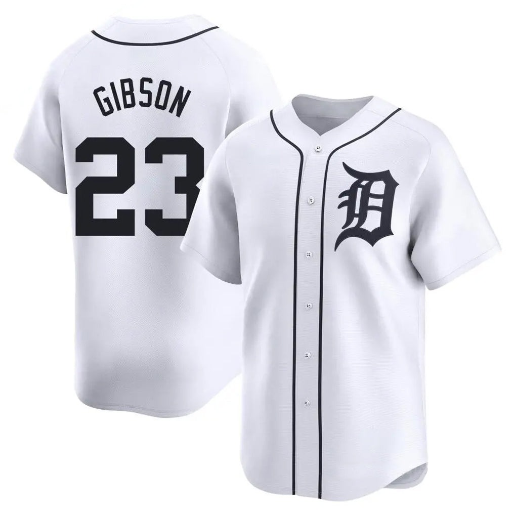 Ndoa D.Tigers #23 Kirk Gibson Player White Home Limited Stitched Jerseys