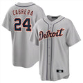 Ndoa D.Tigers #24 Miguel Cabrera Player Gray Home Game Stitched Jerseys