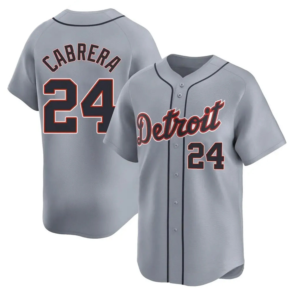 Ndoa D.Tigers #24 Miguel Cabrera Player Gray Home Limited Stitched Jerseys