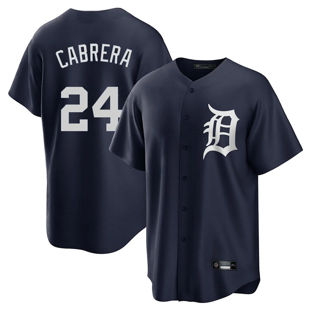 Ndoa D.Tigers #24 Miguel Cabrera Player Navy Game Home Stitched Jerseys
