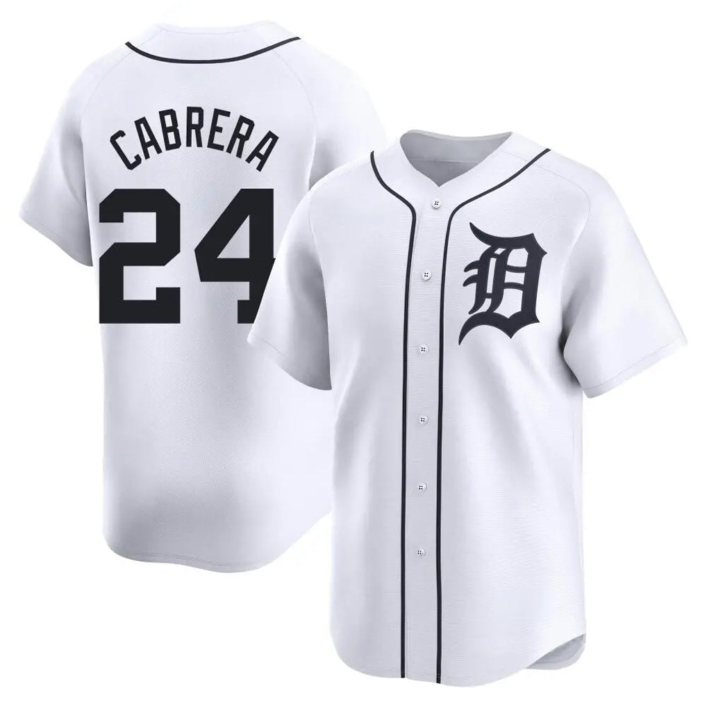 Ndoa D.Tigers #24 Miguel Cabrera Player White Home Limited Stitched Jerseys