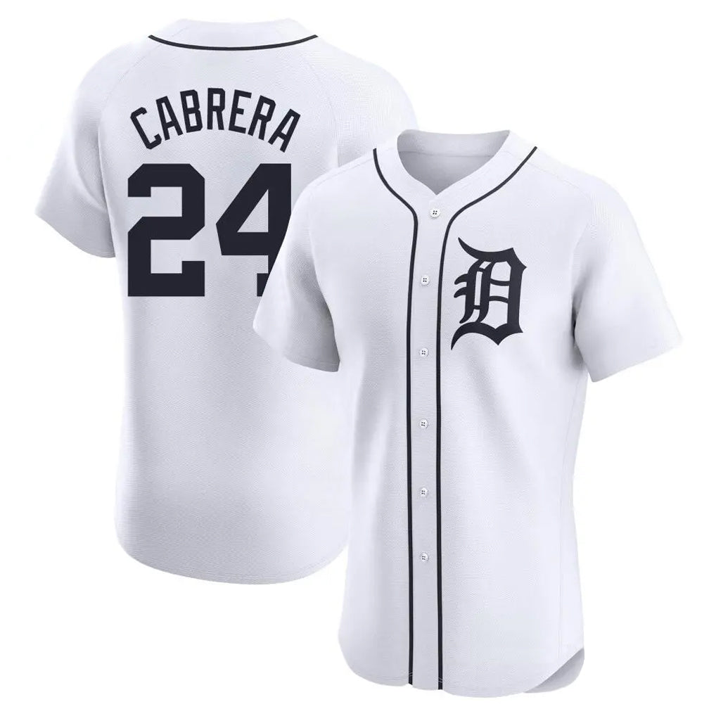 Ndoa D.Tigers #24 Miguel Cabrera Player White Limited Elite Home Stitched Jerseys