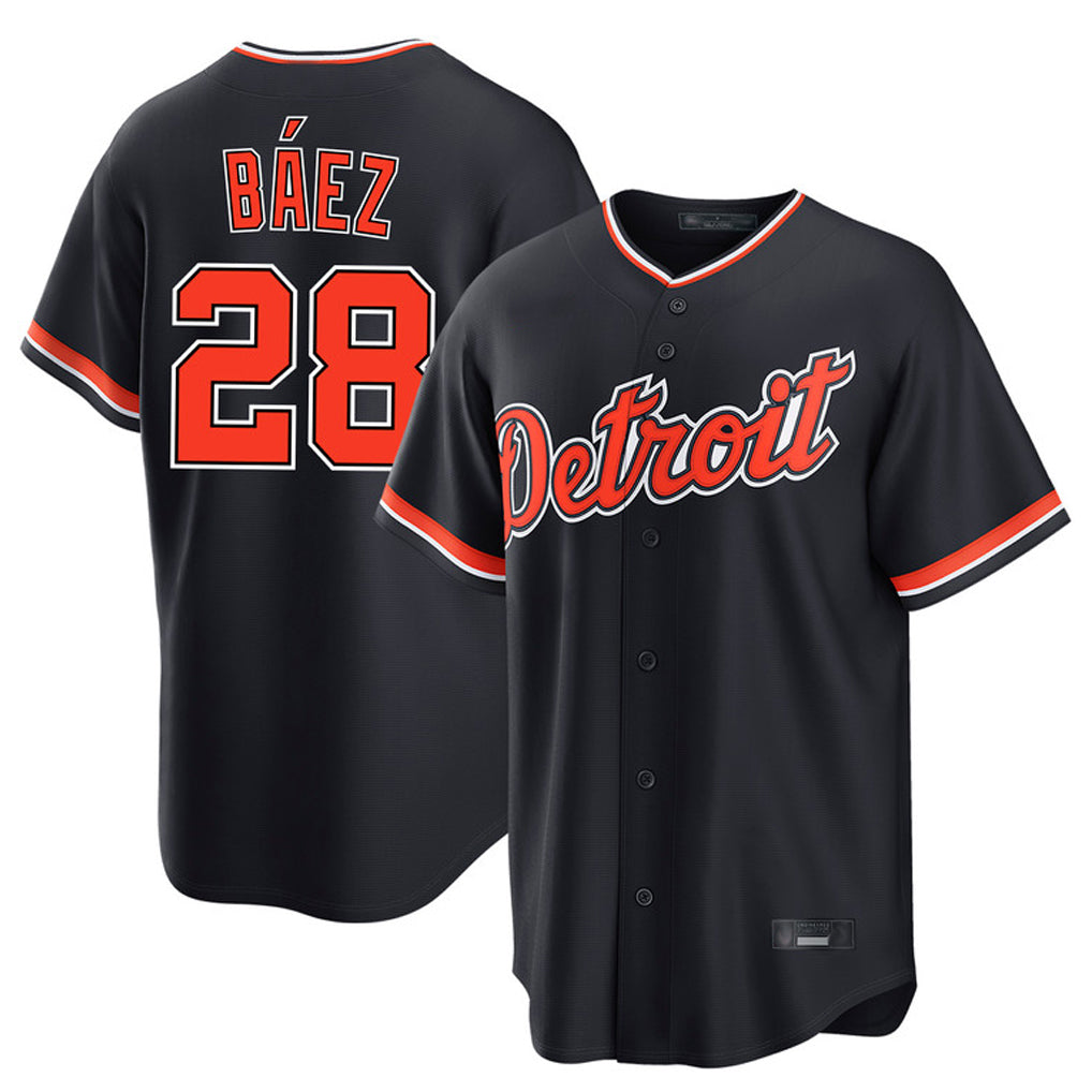 Ndoa D.Tigers #28 Javier B¡§¡éez Player Navy Home Game Stitched Jerseys