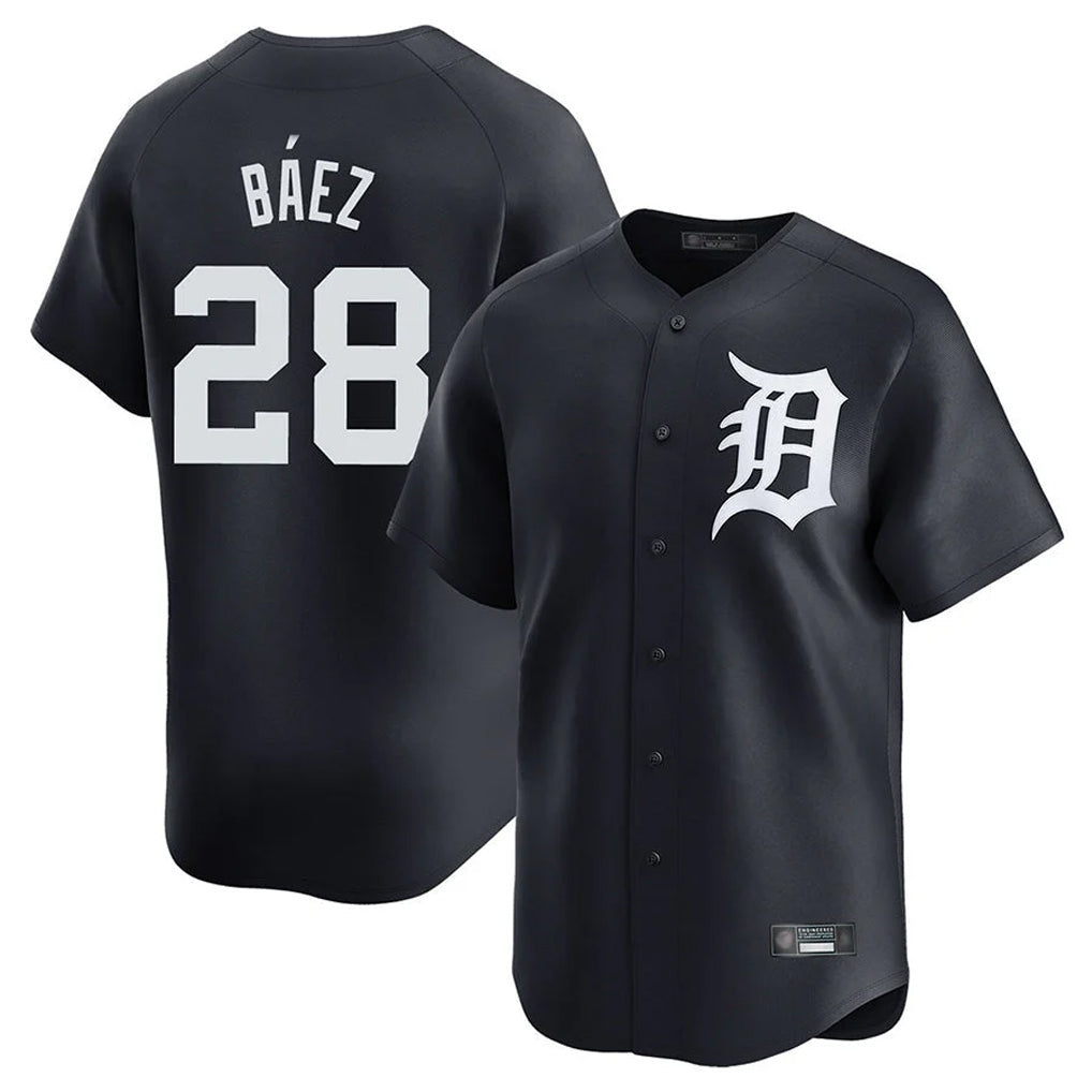 Ndoa D.Tigers #28 Javier B¡§¡éez Player Navy Home Limited Game Stitched Jerseys
