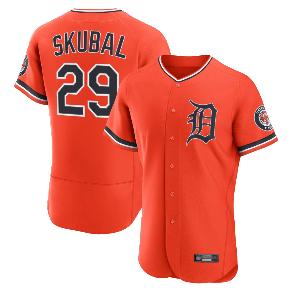Ndoa D.Tigers #29 Tarik Skubal Player Orange Limited Elite Home Stitched Jerseys