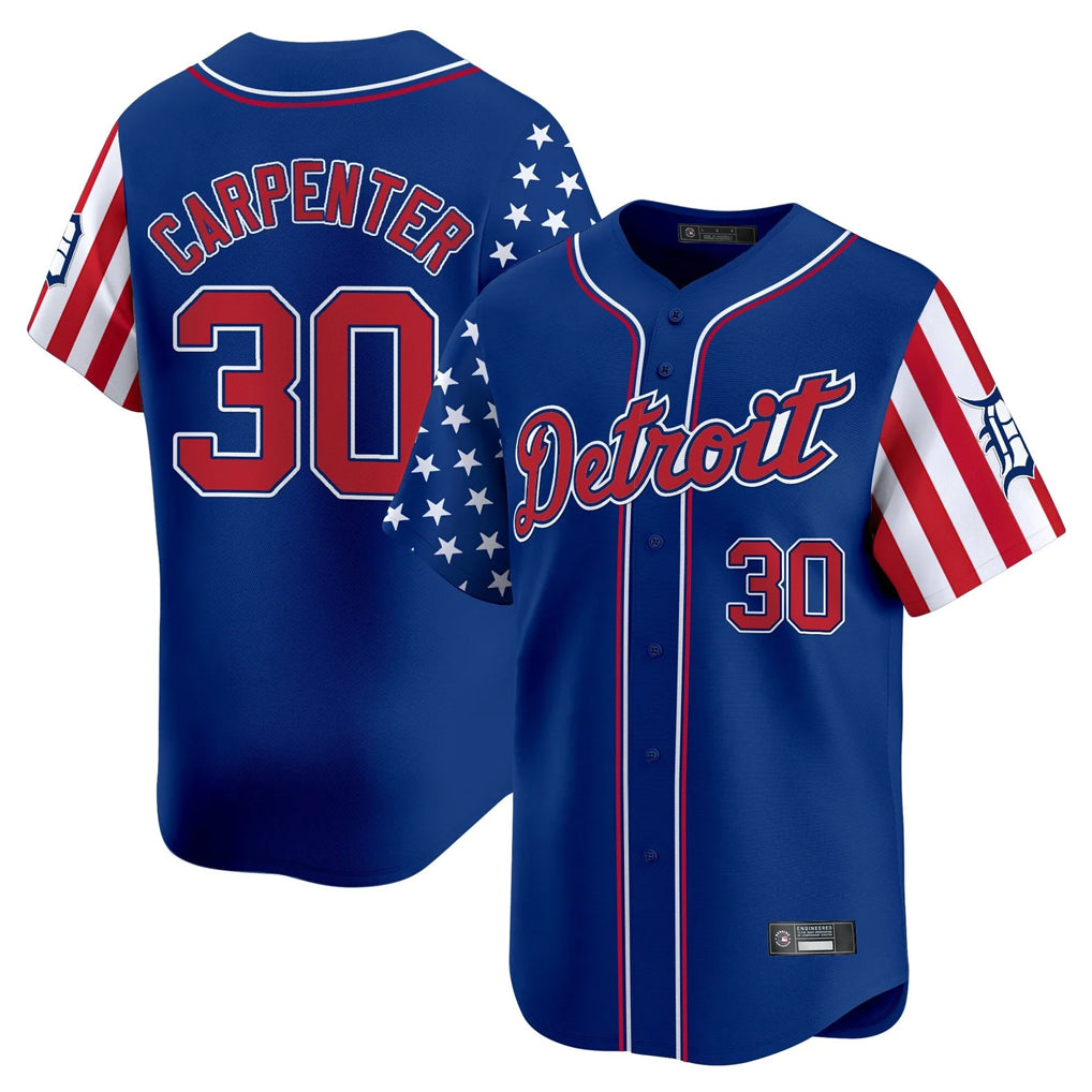 Ndoa D.Tigers #30 Kerry Carpenter Player Royal Independence Day Vapor Premier Limited Stitched Jerseys