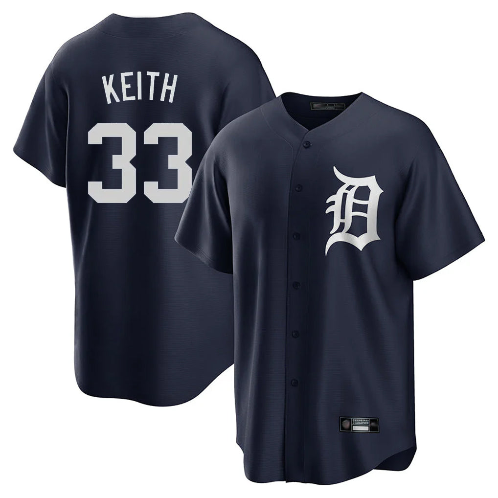 Ndoa D.Tigers #33 Colt Keith Player Navy Game Home Stitched Jerseys
