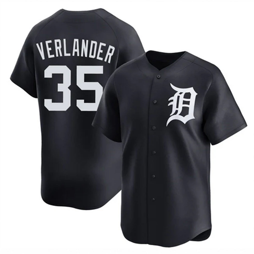 Ndoa D.Tigers #35 Justin Verlander Player Navy Home Limited Game Stitched Jerseys