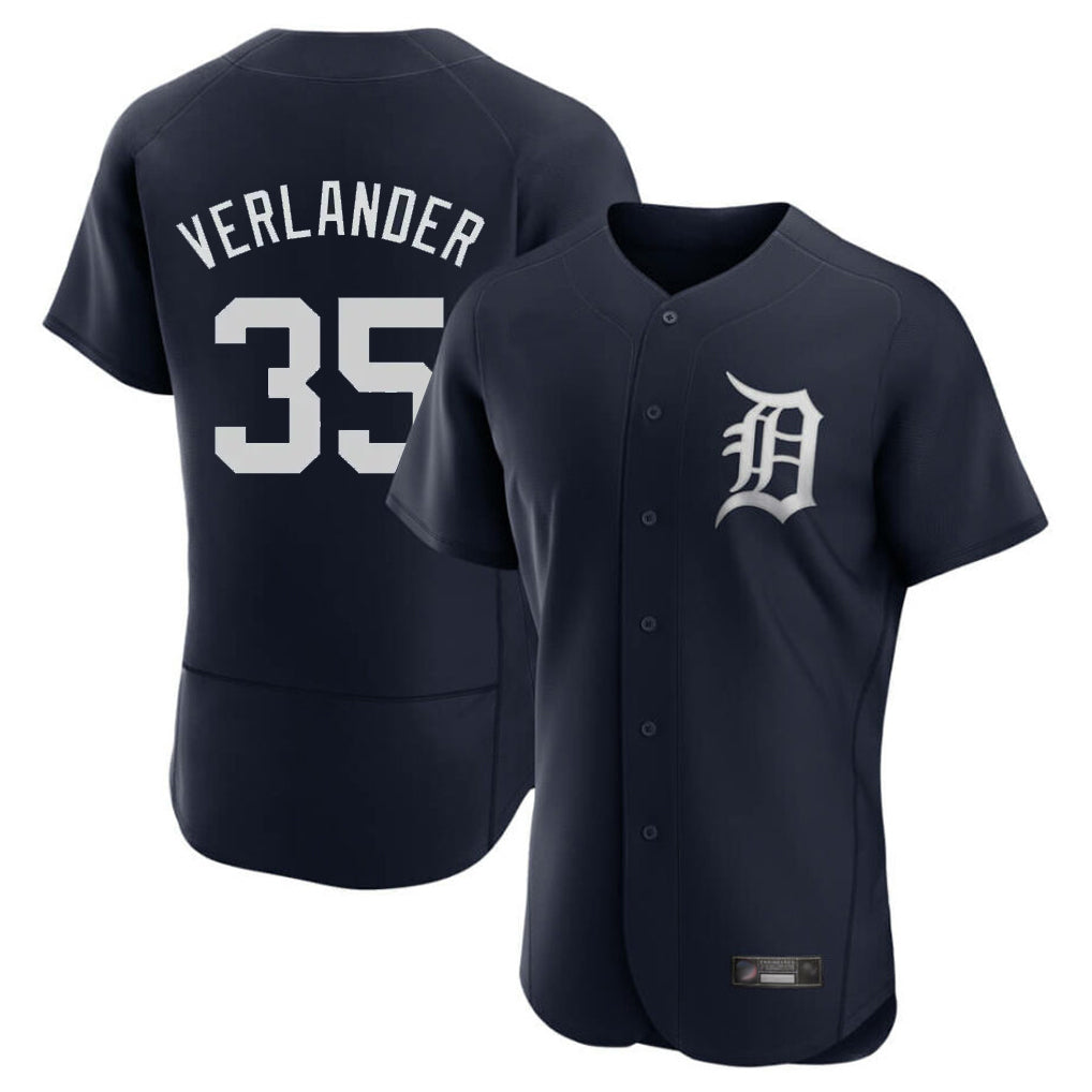 Ndoa D.Tigers #35 Justin Verlander Player Navy Limited Elite Home Stitched Jerseys