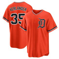 Ndoa D.Tigers #35 Justin Verlander Player Orange Home Game Stitched Jerseys