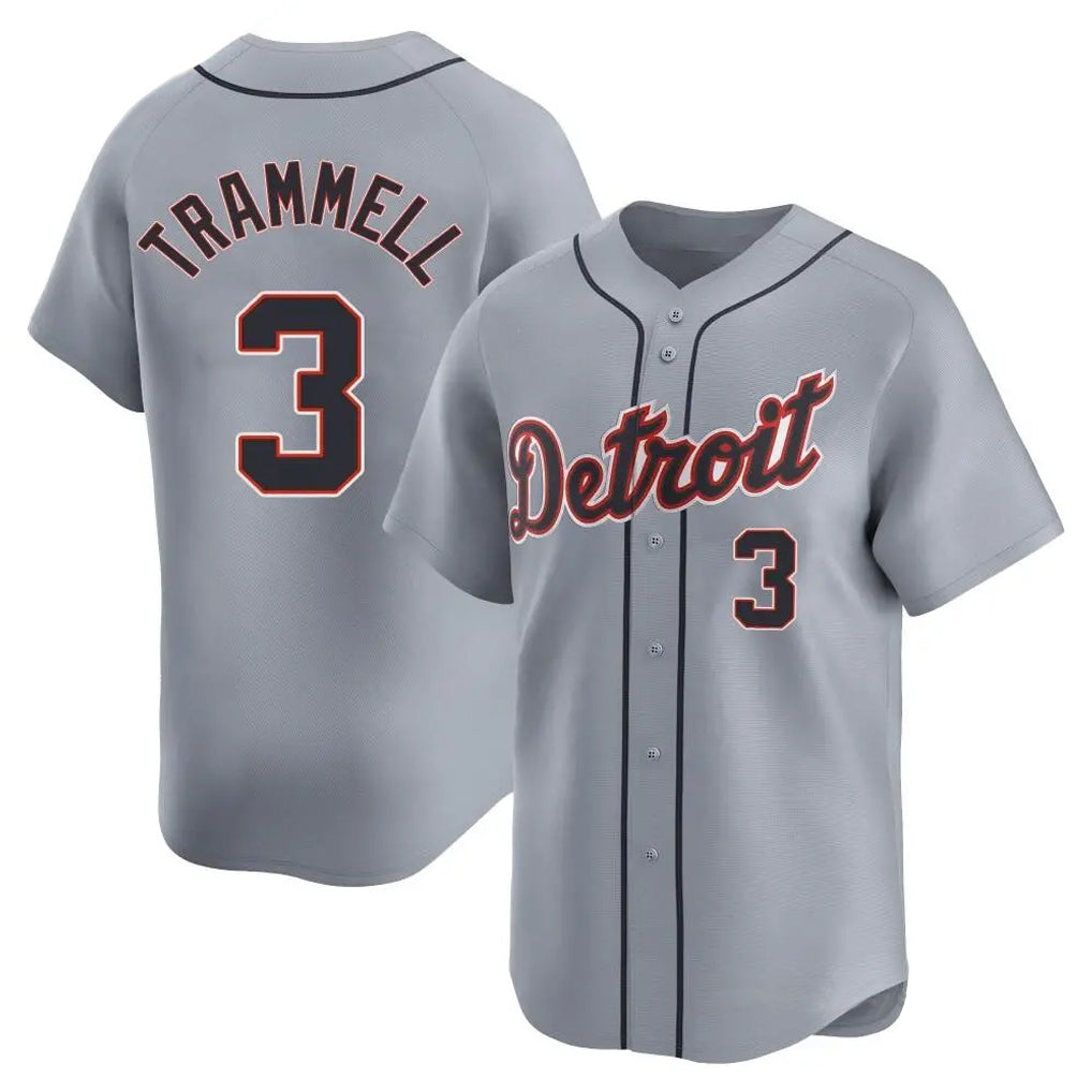 Ndoa D.Tigers #3 Alan Trammell Player Gray Home Limited Stitched Jerseys