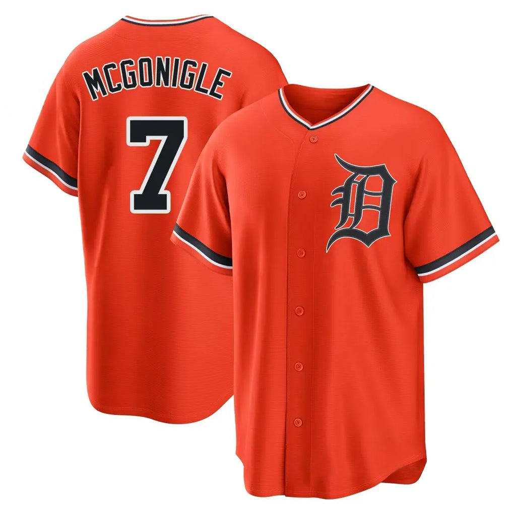Ndoa D.Tigers #7 Kevin McGonigle Player Orange Home Game Stitched Jerseys