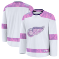 Ndoa D.Red wings White 2024 Hockey Fights Cancer Practice Jerseys