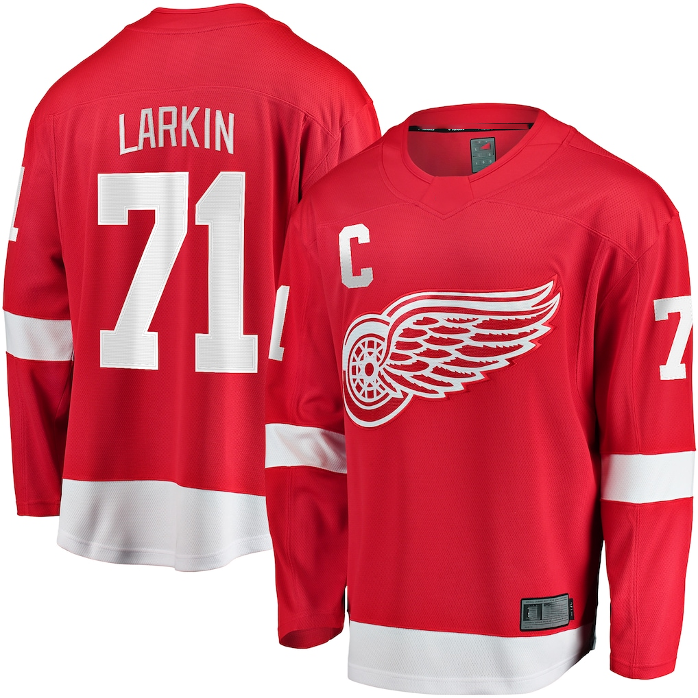 Ndoa D.Red wings #71 Dylan Larkin Red 2023-24 Captain Breakaway Player Jerseys