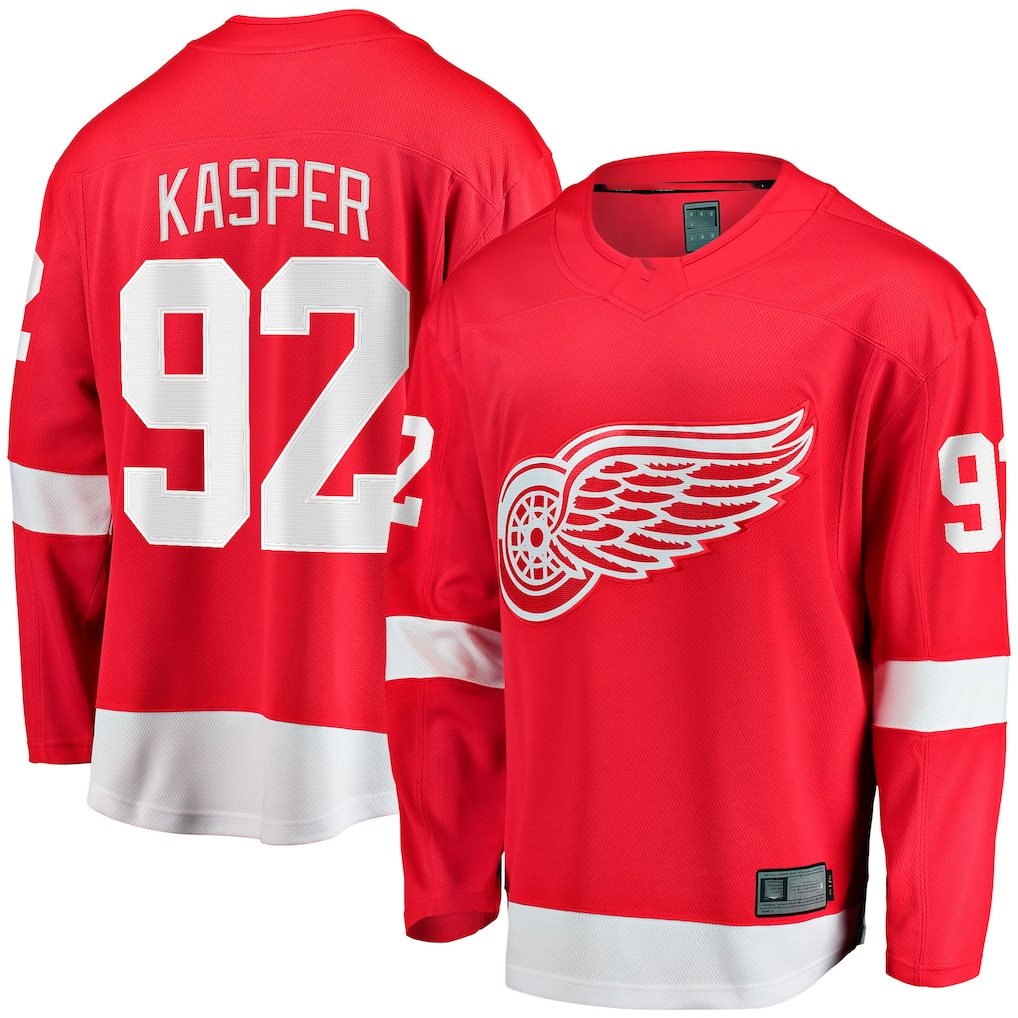Ndoa D.Red wings #92 Marco Kasper Red Home Breakaway Jerseys