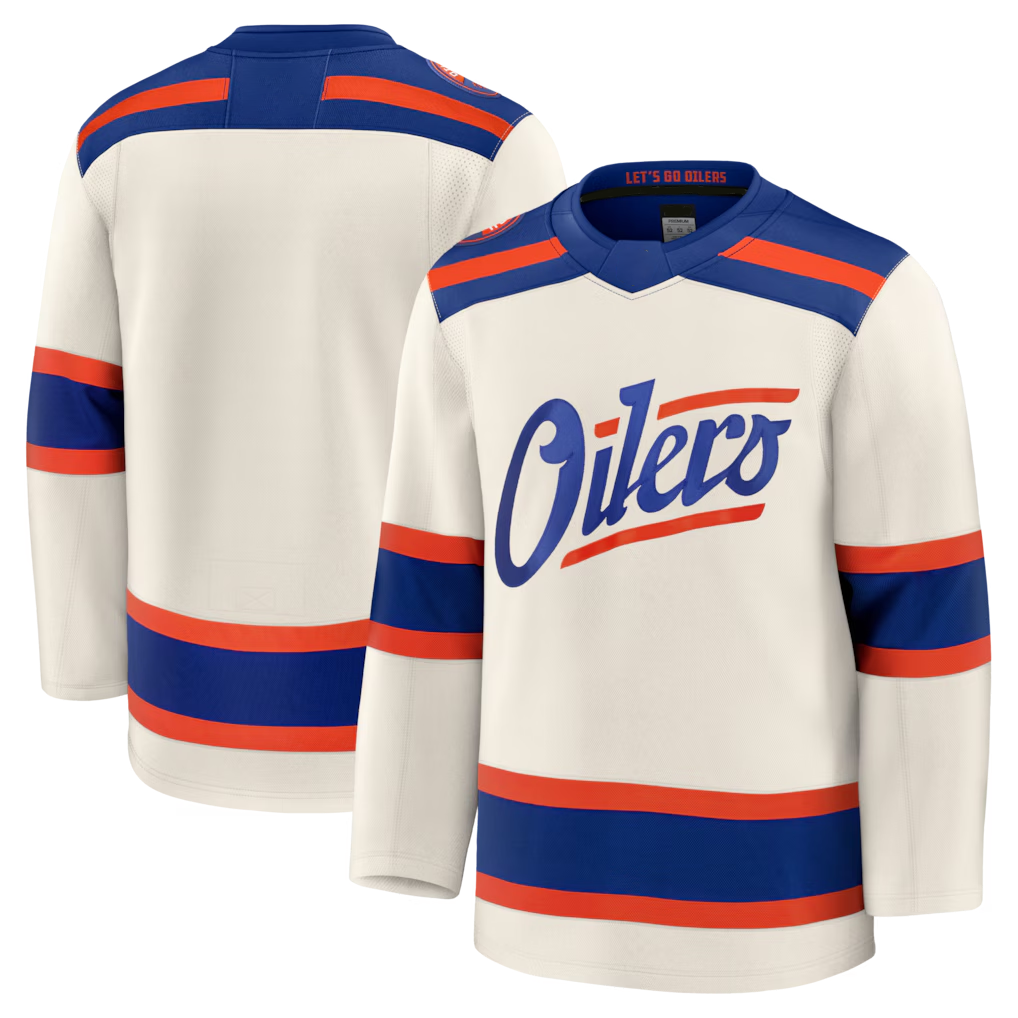 Ndoa E.Oilers Light Beige Alternate Premium Jerseys