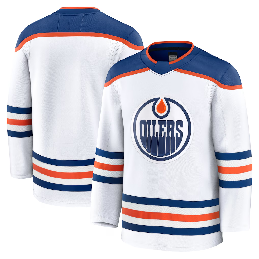 Ndoa E.Oilers White Away Premium Jerseys