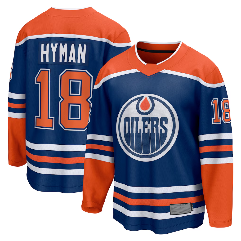 Ndoa E.Oilers #18 Zach Hyman Royal Home Breakaway Player Jerseys