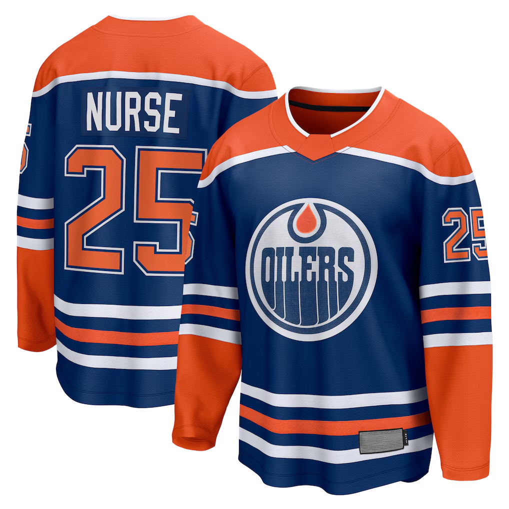 Ndoa E.Oilers #25 Darnell Nurse Royal Home Breakaway Player Jerseys