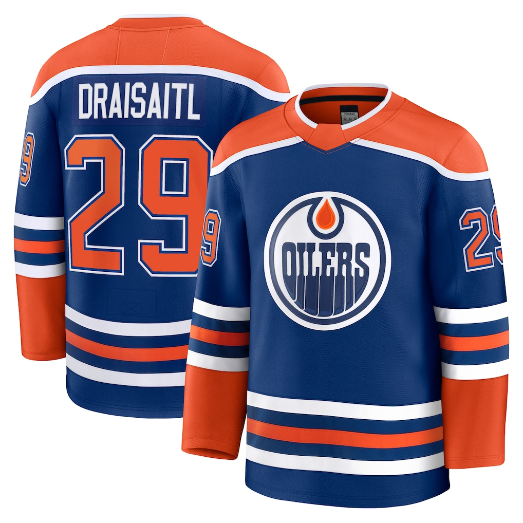 Ndoa E.Oilers #29 Leon Draisaitl Royal Home Premium Jerseys