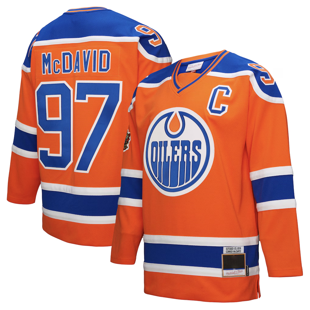 Ndoa E.Oilers #97 Connor McDavid Mitchell & Ness Orange Power Play Jerseys