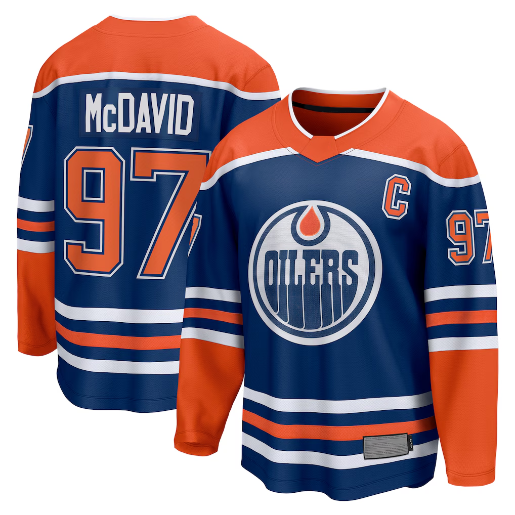 Ndoa E.Oilers #97 Connor McDavid Royal Home Breakaway Jerseys
