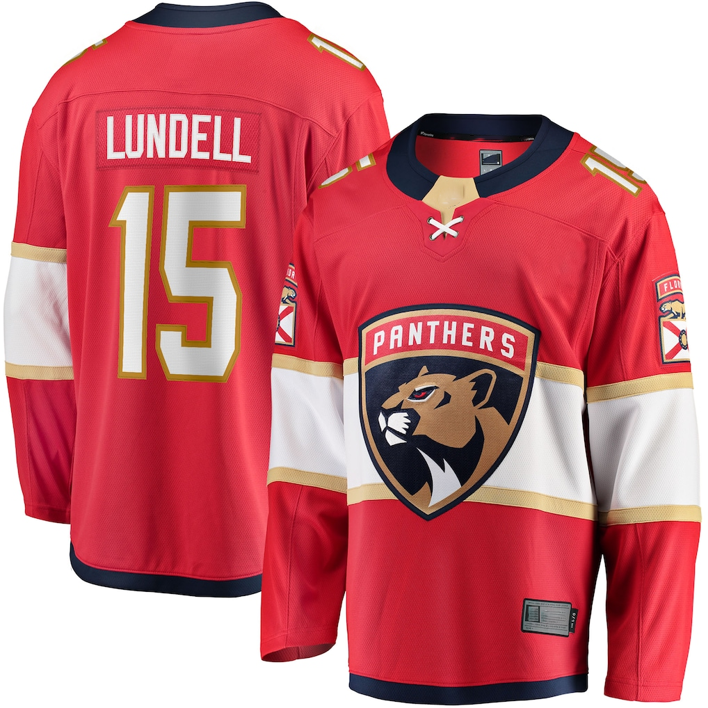 Ndoa F.Panthers F.Panthers #15 Anton Lundell Red Home Breakaway Player Jerseys
