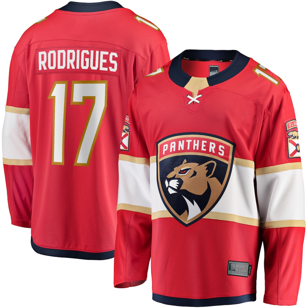 Ndoa F.Panthers #17 Evan Rodrigues Red Home Breakaway Jerseys