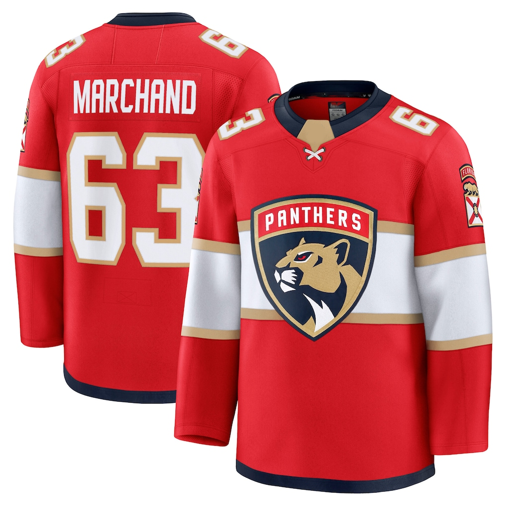 Ndoa F.Panthers #63 Brad Marchand Red Home Premium Jerseys