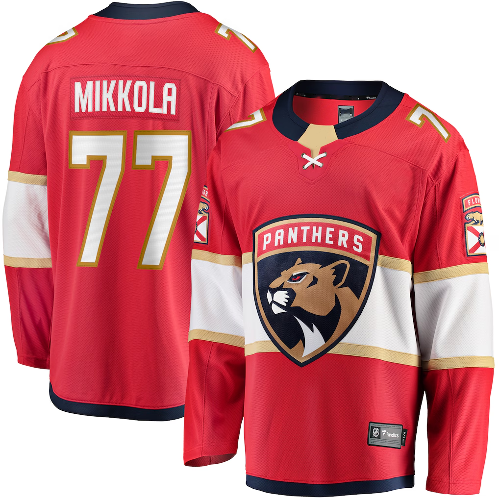 Ndoa F.Panthers #77 Niko Mikkola Red Premier Breakaway Player Jerseys