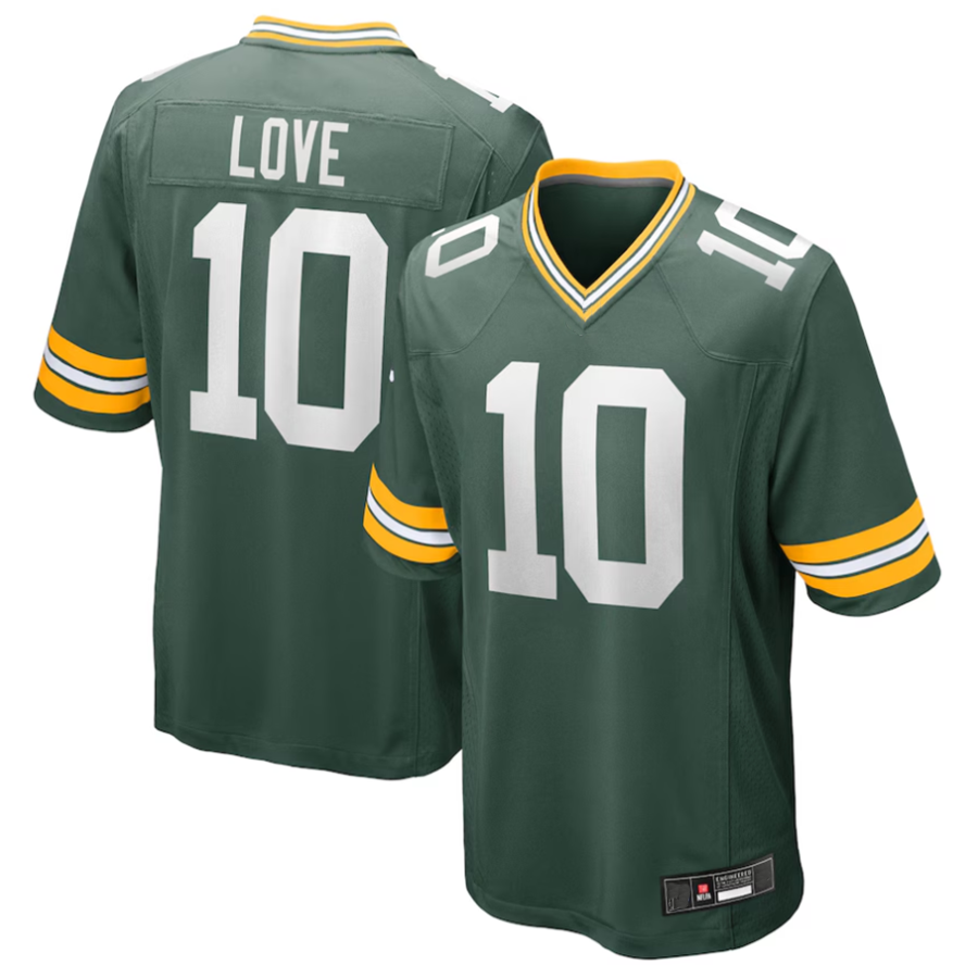 Ndoa GB.Packers #10 Jordan Love Player Green Game Stitched Jerseys