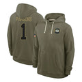 Ndoa GB.Packers #1 Micah Parsons Player Olive Salute to Service Pullover Hoodies Limited Stitched Jerseys