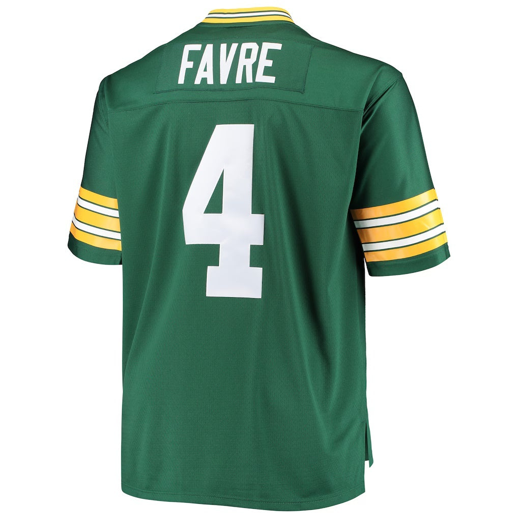 Ndoa GB.Packers #4 Brett Favre Mitchell & Ness Green Big & Tall Retired Player Replica Stitched Jerseys